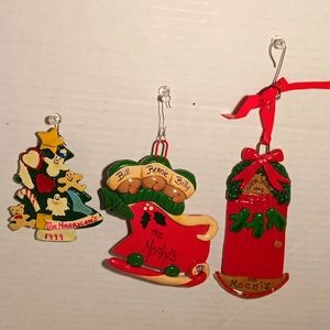 Vintage Mistletoe Memories handmade Christmas Ornaments 1988-1999